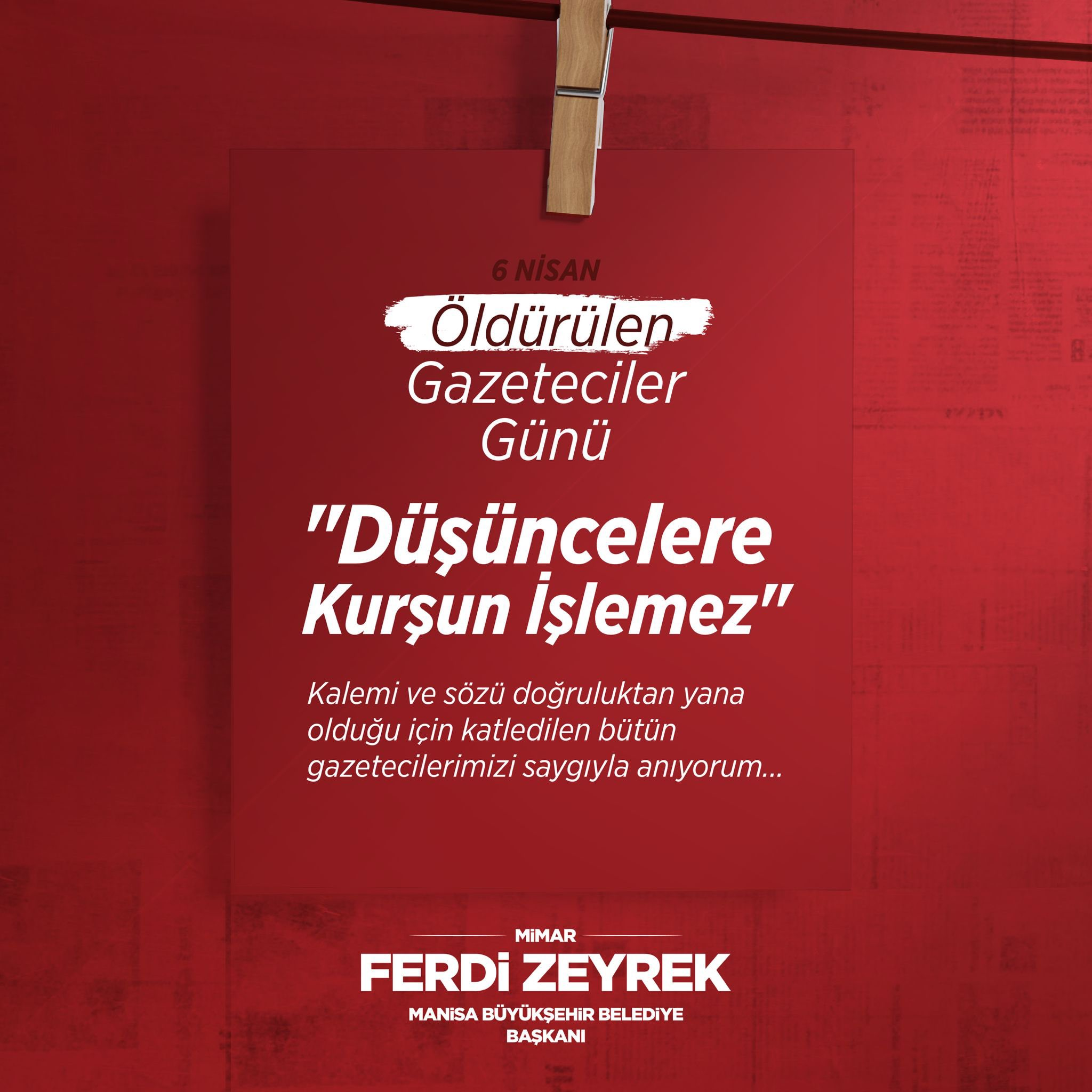 Ferdi Zeyrek, Basın Şehitlerini Andı