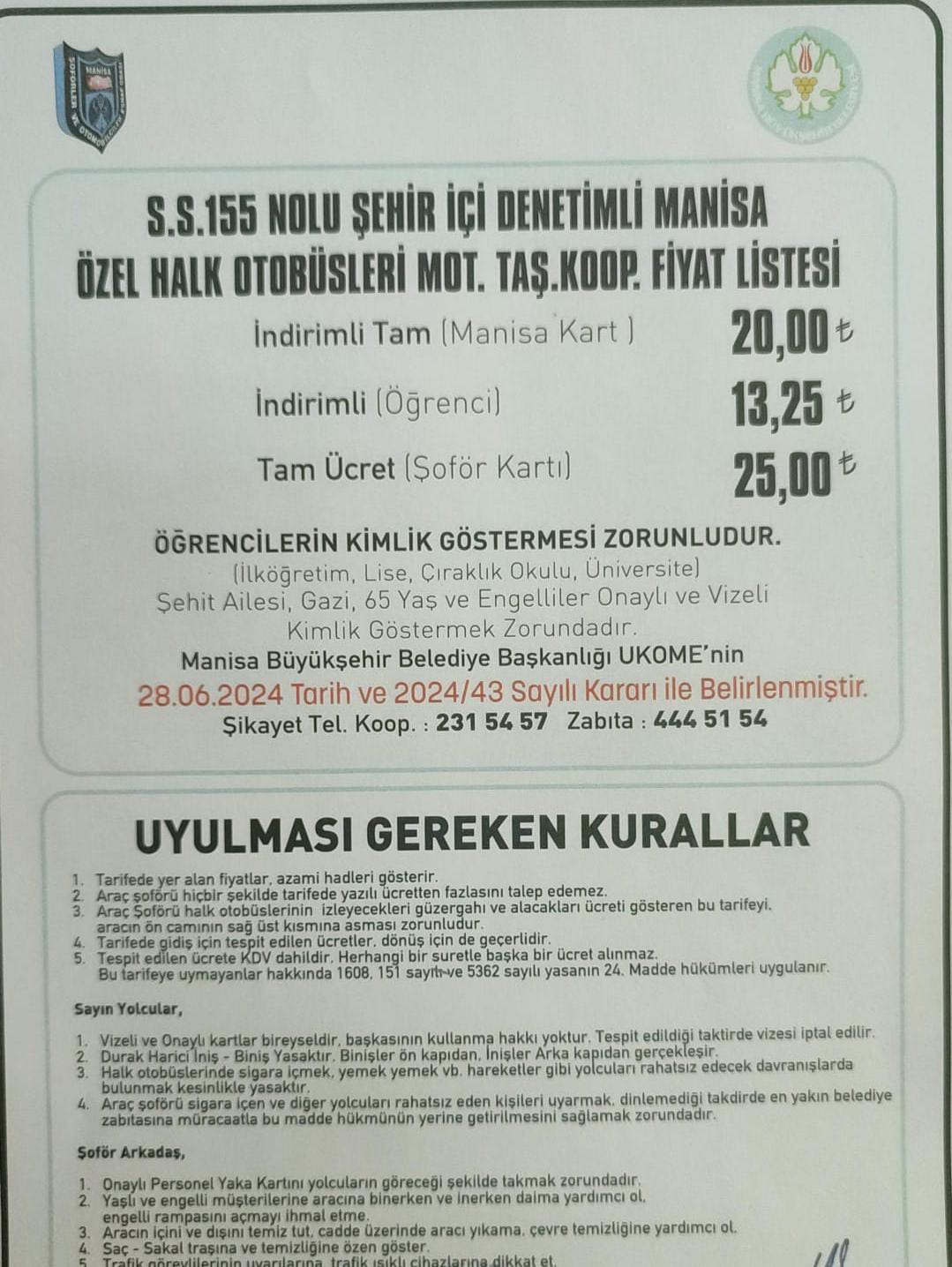 Manisa’da Ulaşıma Zam (3)