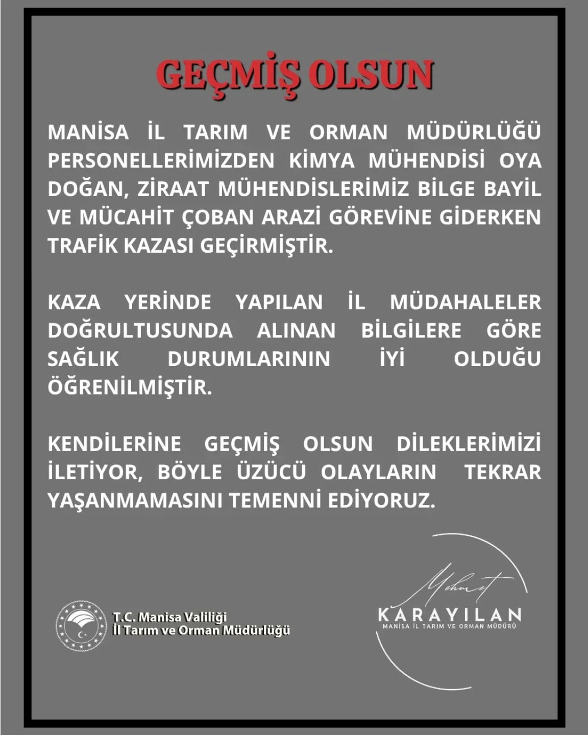 Manisa’da veteriner hekimler kaza geçirdi!