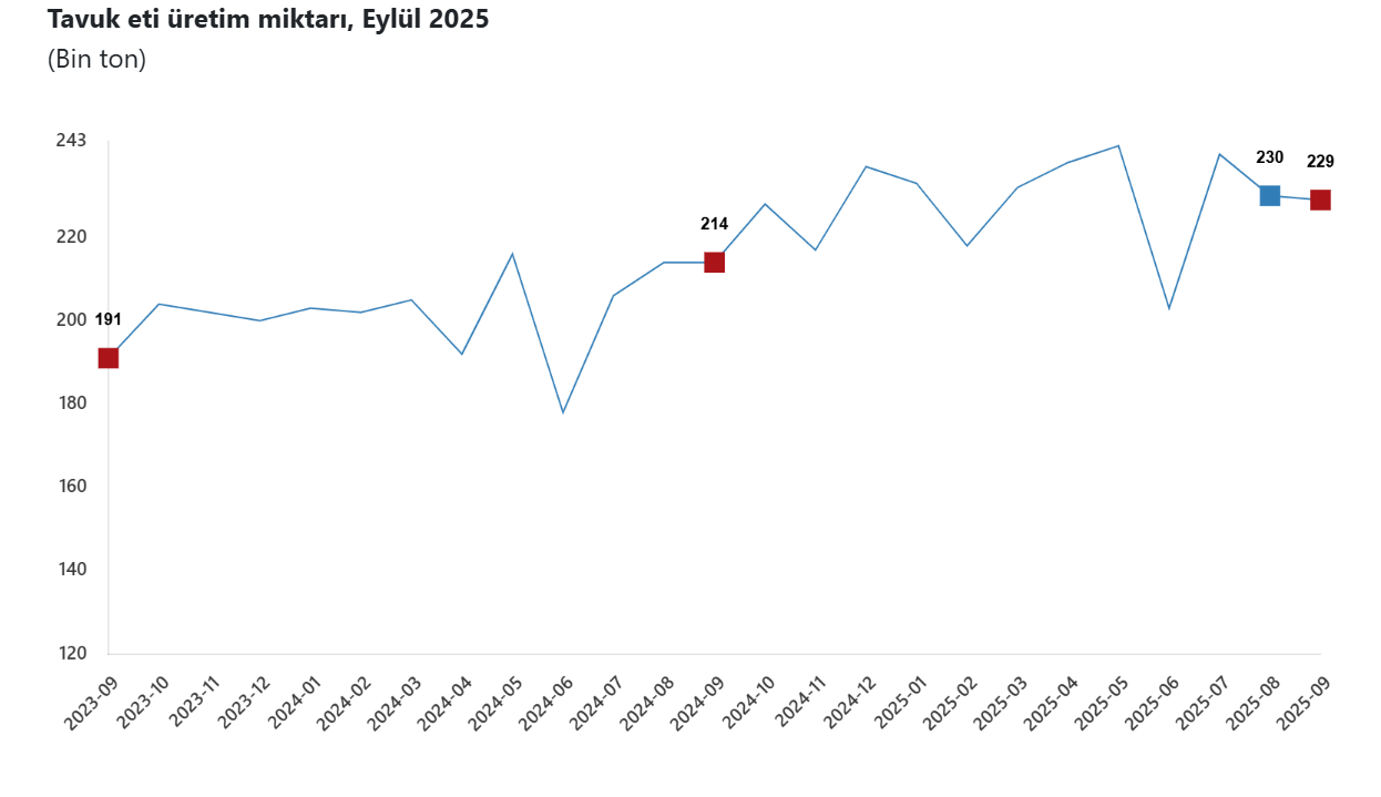 TÜİK tavuk üretim verilerini açıkladı: Üretim sayısı yükselişte!