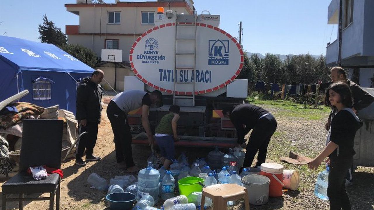Konya Hatay'da temiz su ihtiyacını gideriyor