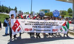 Uşak'ta üniversite öğrencileri İsrail'i protesto etti