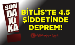 Bitlis’te 4.5 büyüklüğünde deprem