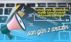 Yunusemre Belediyesi, Hafta Sonu Vezne Hizmeti Sunuyor