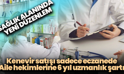 Sağlık alanında yeni düzenleme:Kenevir satışı sadece eczanede, aile hekimlerine 6 yıl uzmanlık şartı