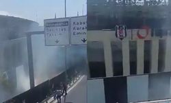 Beşiktaş Stadı çevresinde yangın paniği! Alevler ve dumanlar yükseldi