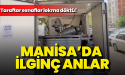 Manisa’da ilginç anlar: Taraftar esnaflar lokma döktü!