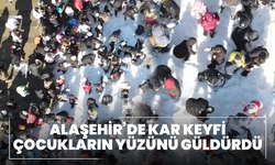 Alaşehir’de kar keyfi çocukların yüzünü güldürdü