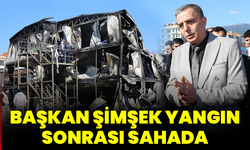 Başkan Şimşek yangın sonrası sahada