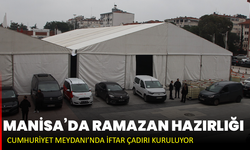 Manisa’da ramazan hazırlığı: Cumhuriyet Meydanı’nda iftar çadırı kuruluyor