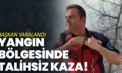 Yangın Bölgesinde Talihsiz Kaza! Başkan Yaralandı