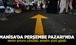 Manisa’da Perşembe Pazarı’nda zemin sorunu çözüldü, esnafın yüzü güldü