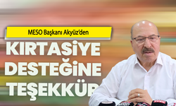 MESO Başkanı Akyüz’den kırtasiye desteğine teşekkür