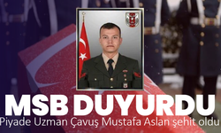 MSB duyurdu: Piyade Uzman Çavuş Mustafa Aslan şehit oldu