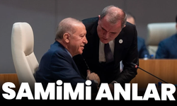Cumhurbaşkanı Erdoğan ile Azerbaycanlı Bakan Bayramov arasında samimi anlar
