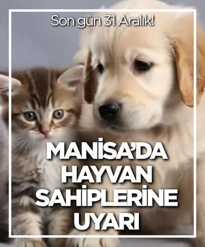 Manisa’da hayvan sahiplerine uyarı: Son gün 31 Aralık!