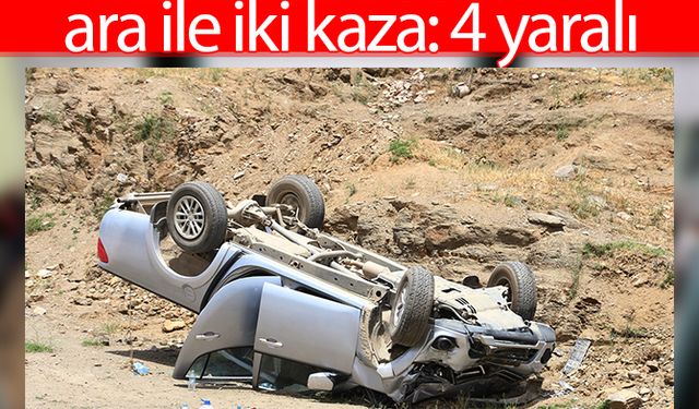  Manisa'da 500 metre ara ile iki kaza: 4 yaralı