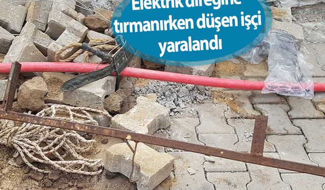 Elektrik direğine tırmanırken düşen işçi yaralandı