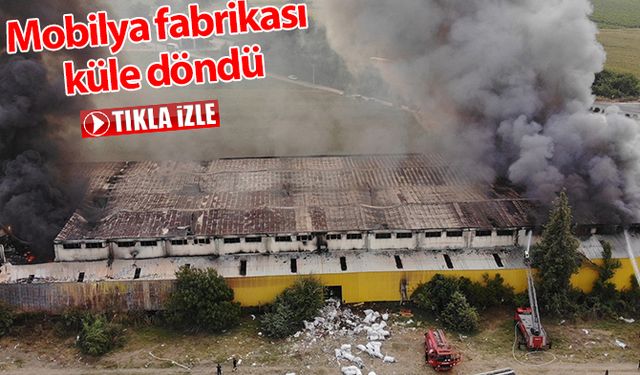 Mobilya fabrikası küle döndü