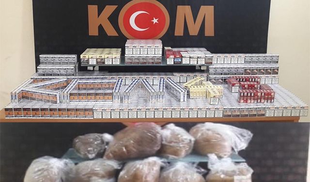 Salihli'de kaçak tütün ve sigara operasyonu