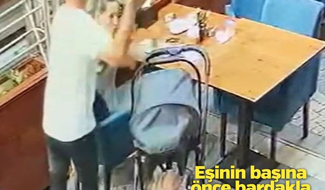 Eşinin başına önce bardakla vurdu, sonra bıçakla saldırdı