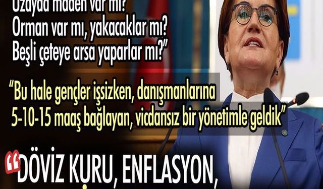 İYİ Parti lideri Meral Akşener'den Erdoğan'a yaylım ateşi: Müebbet alman gerekiyor!