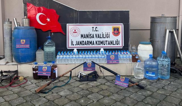 Salihli'de 110 litre sahte içki ele geçirildi