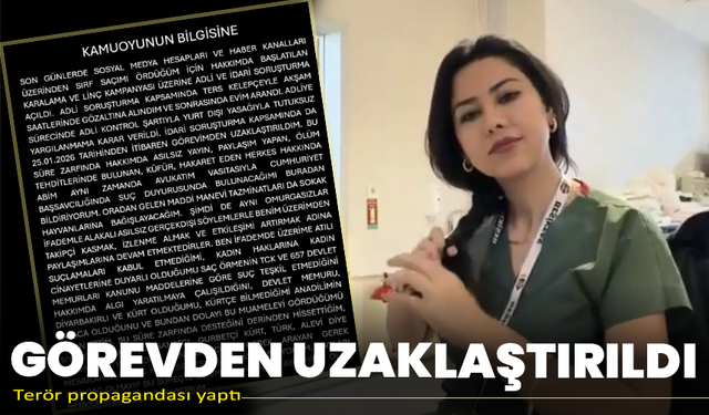 Terör propagandası yapan sağlık personeli görevden uzaklaştırıldı