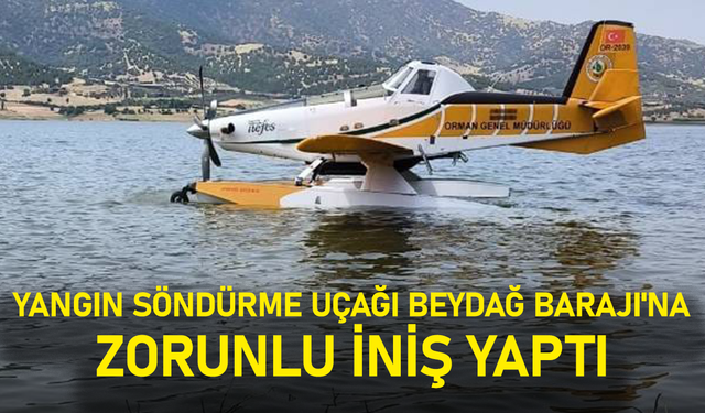 Yangın Söndürme Uçağı Beydağ Barajı'na Zorunlu İniş Yaptı