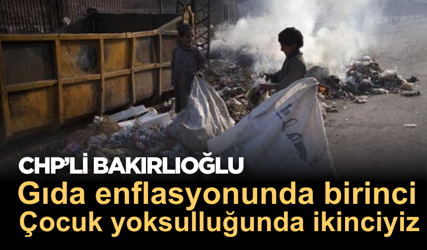 CHP'li Bakırlıoğlu: "Gıda enflasyonunda birinci, çocuk yoksulluğunda ikinciyiz!"