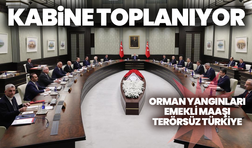 Kabine toplanıyor: Gündemde orman yangınları, emekli maaşı ve terörsüz Türkiye hedefi var