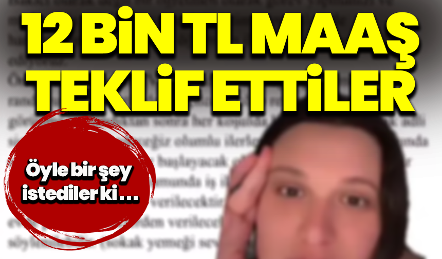 12 bin TL maaş teklif ettiler, öyle bir şey istediler ki ...