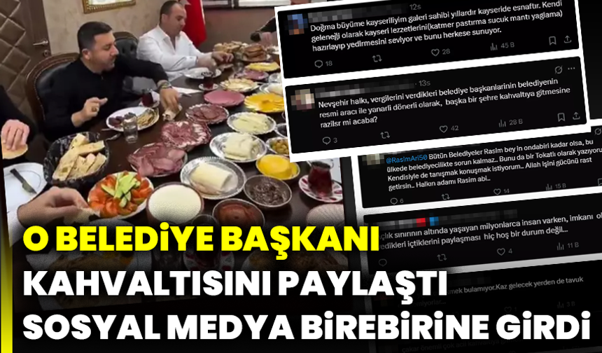 O belediye başkanı kahvaltısını paylaştı sosyal medya birebirine girdi