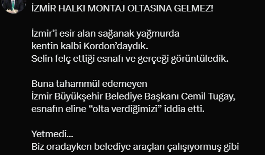 Tugay “algı” dedi, Başdaş “montaj” dediTugay “algı” dedi, Başdaş “montaj” dedi