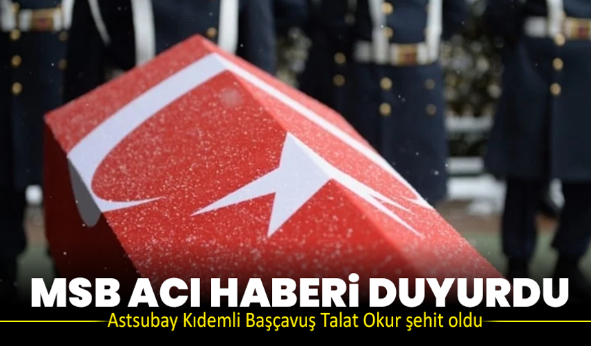 MSB acı haberi duyurdu: Astsubay Kıdemli Başçavuş Talat Okur şehit oldu